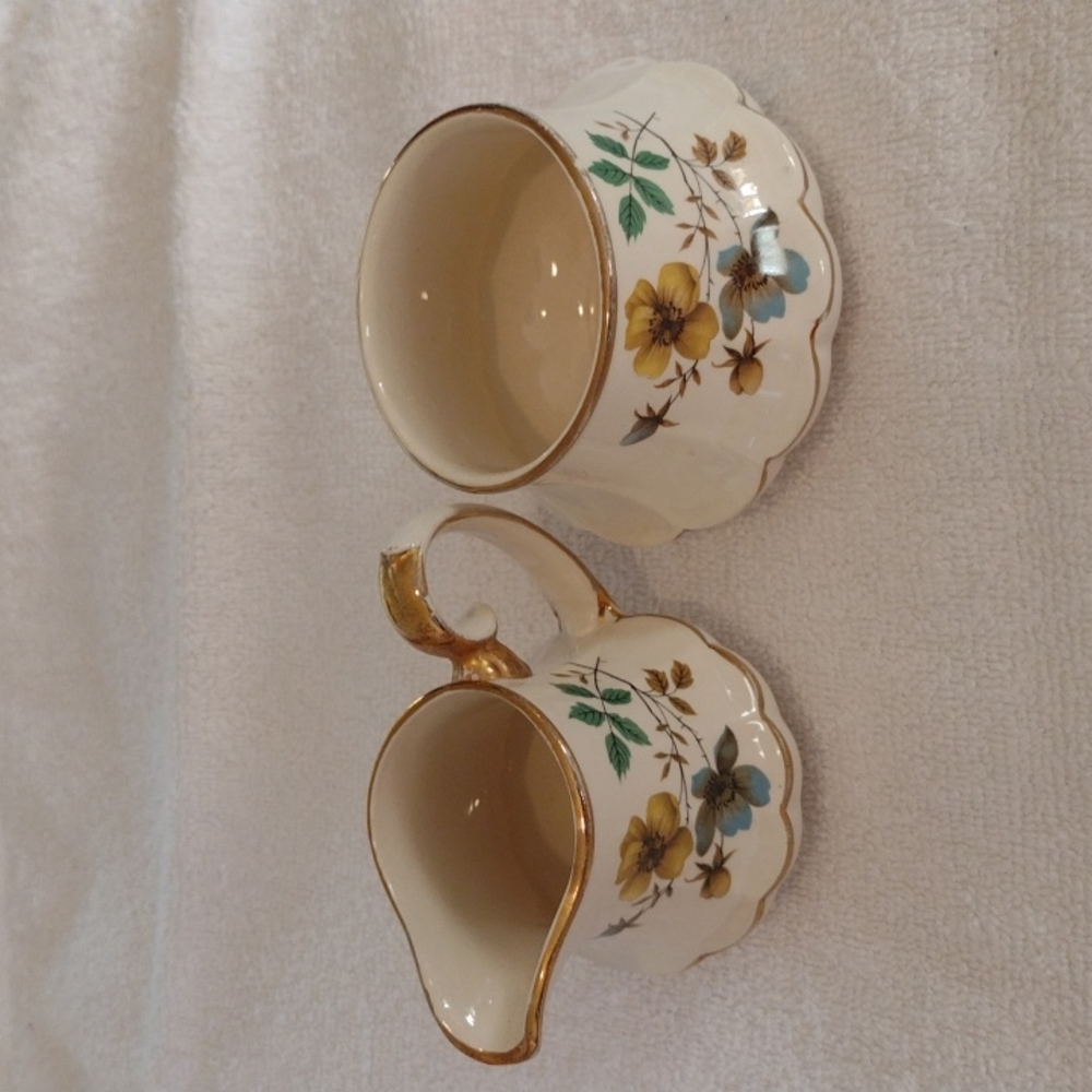 Vintage cream and sugar made in England